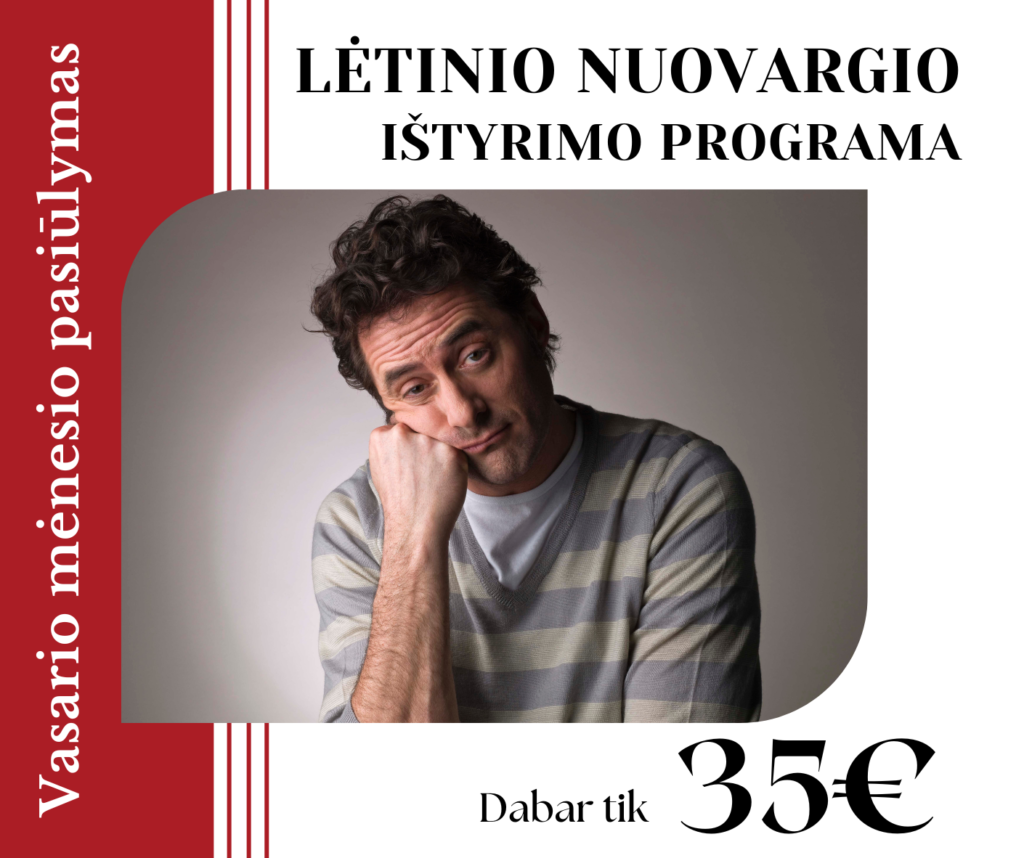 Lėtinio nuovargio ištyrimo programa 35€, vietoje 45€!