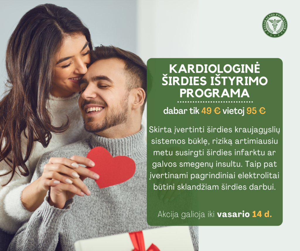 SPECIALUS PASIŪLYMAS VALENTINO DIENOS PROGA! Kardiologinė širdies ištyrimo programa dabar tik 49 € vietoj 95 €!