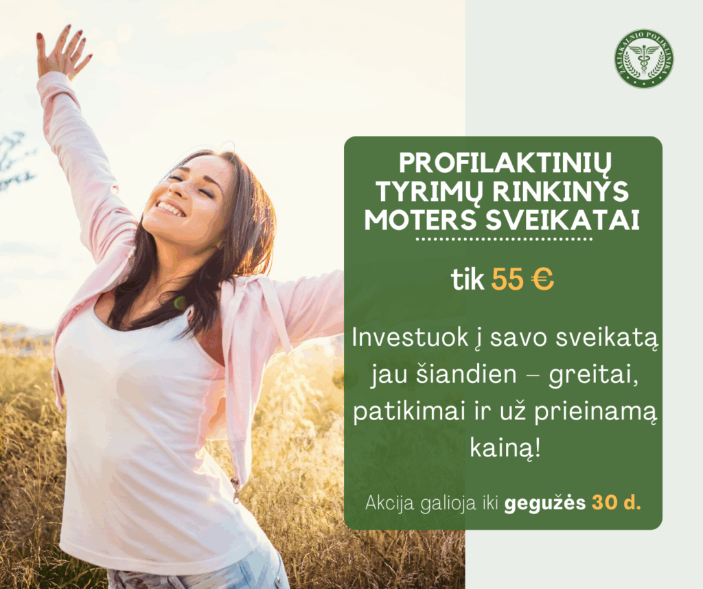 Profilaktinių tyrimų rinkinys moters sveikatai – tik 55 Eur!