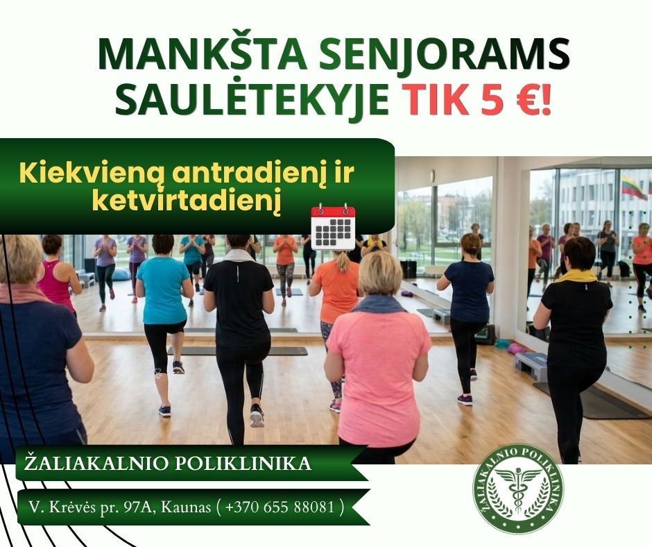 Grupinės mankštos senjorams Saulėtekyje pigiau!